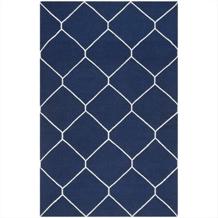 Safavieh 6 x 9 ft. Rectangle- Contemporary Dhurries Navy And Ivory Flatweave Rug DHU635D-6